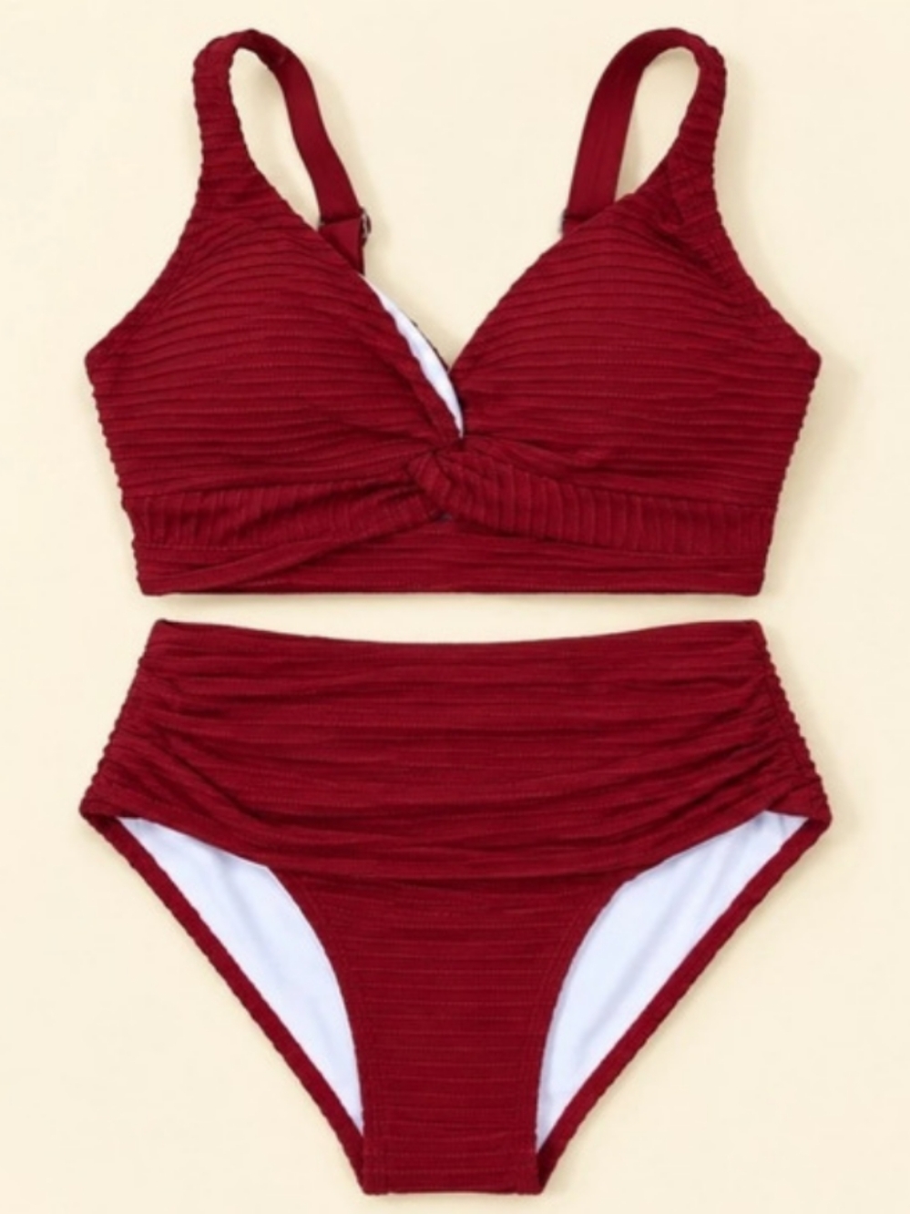 Ruched Bikini Set in Red Size XL Brand New